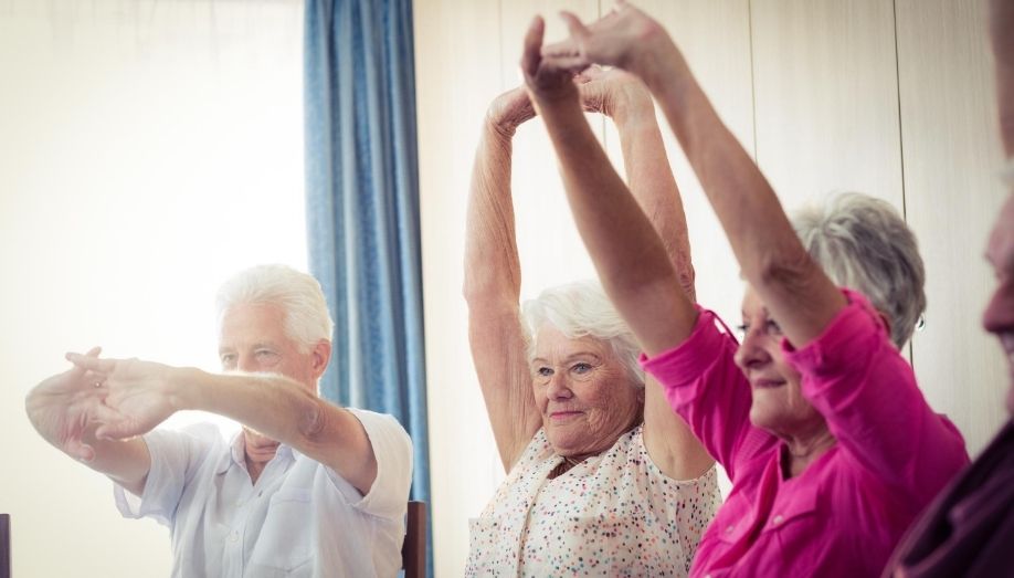 Seniors doing stretches